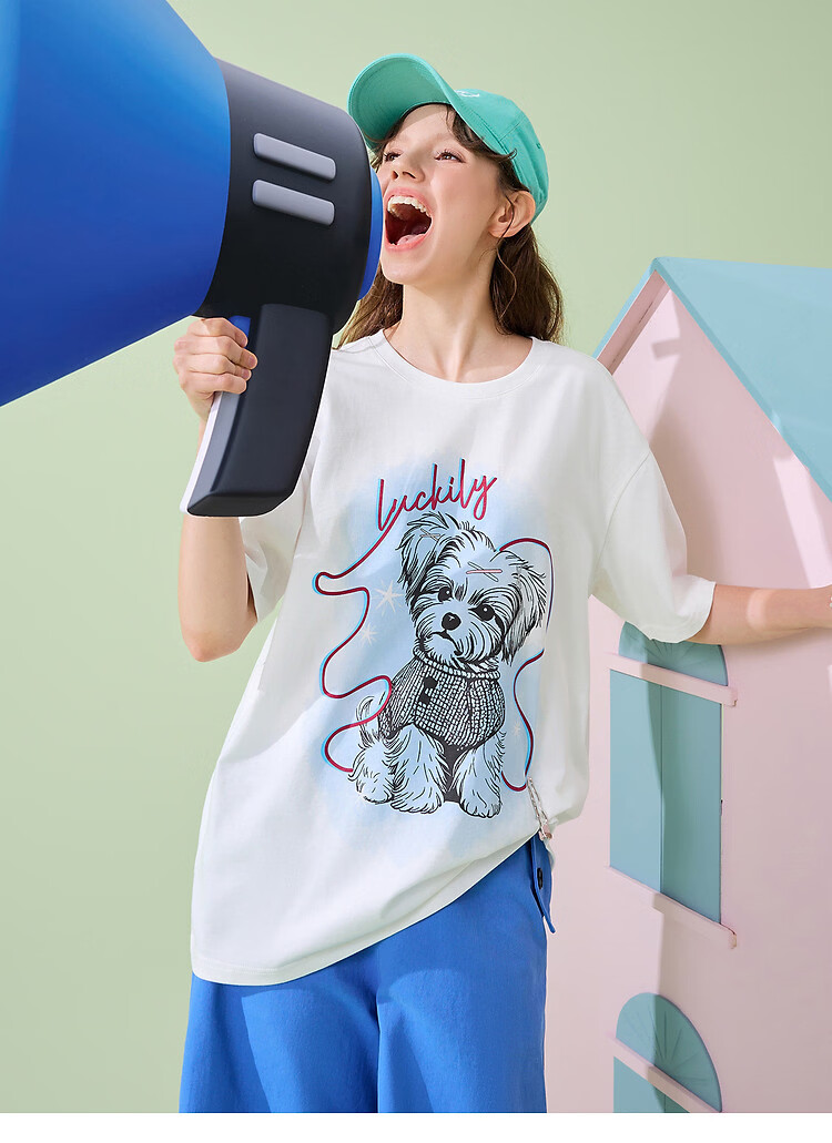 TonLion 2026 Summer Women's Graphic Short Sleeve T-Shirt Casual Loose Fit Versatile Fashionable Comfortable Breathable Tee 7