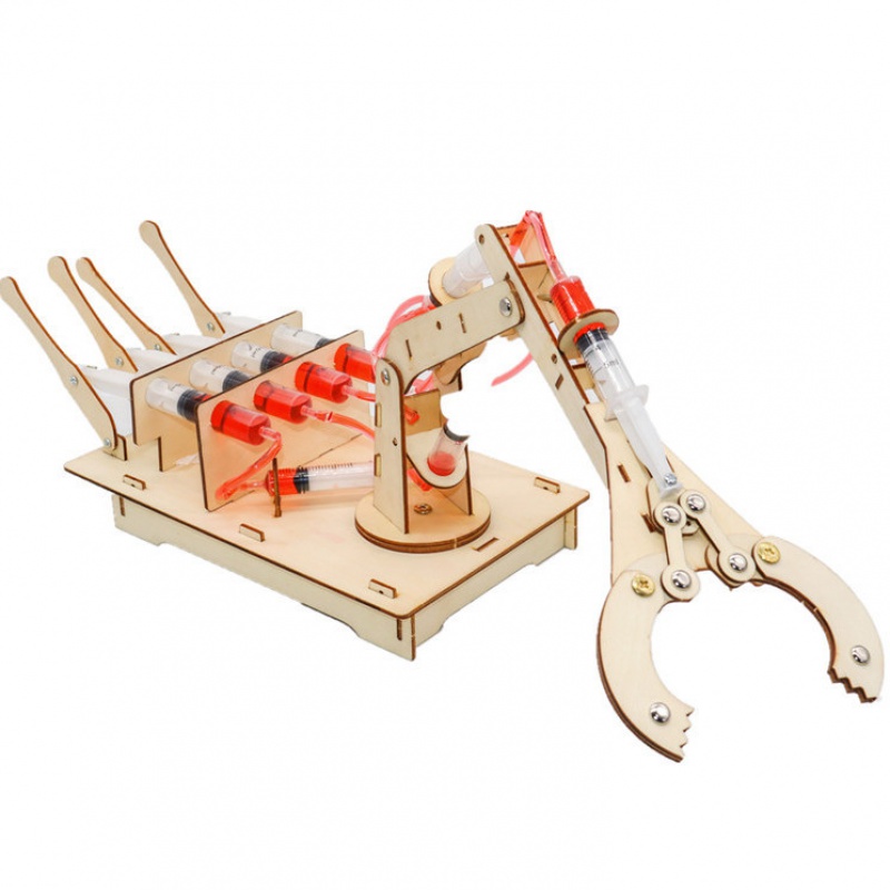 科技小制作材料学生小发明木质液压机械臂机械手diy手工自制stem六一