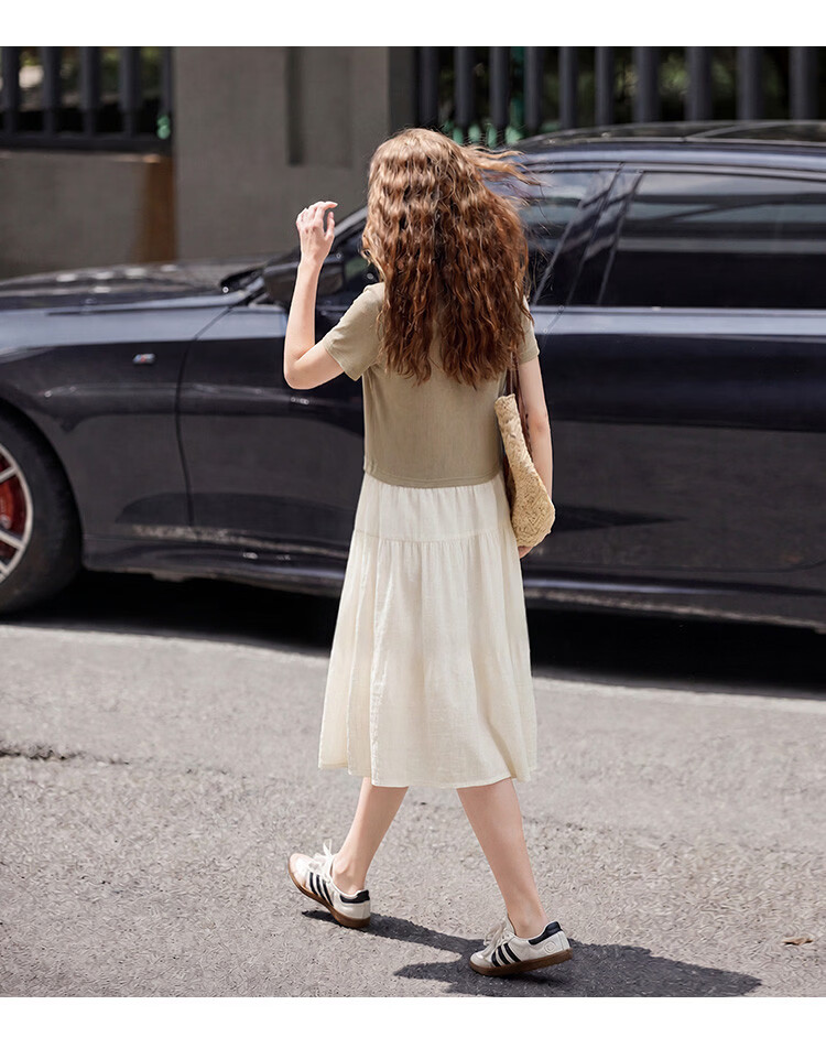 TonLion 2026 New Spring Summer Women's Dress Knitted Patchwork Early Spring Korean Style Fashionable Elegant 11