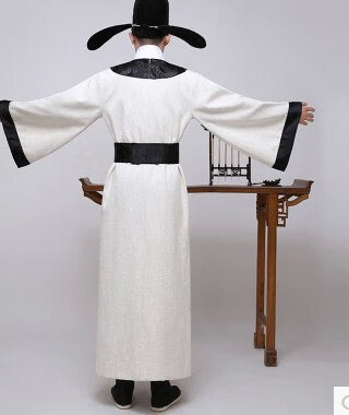 古装汉服男李白杜甫宋代诗人服装书生演出服2020新款 黑色衣服加帽子