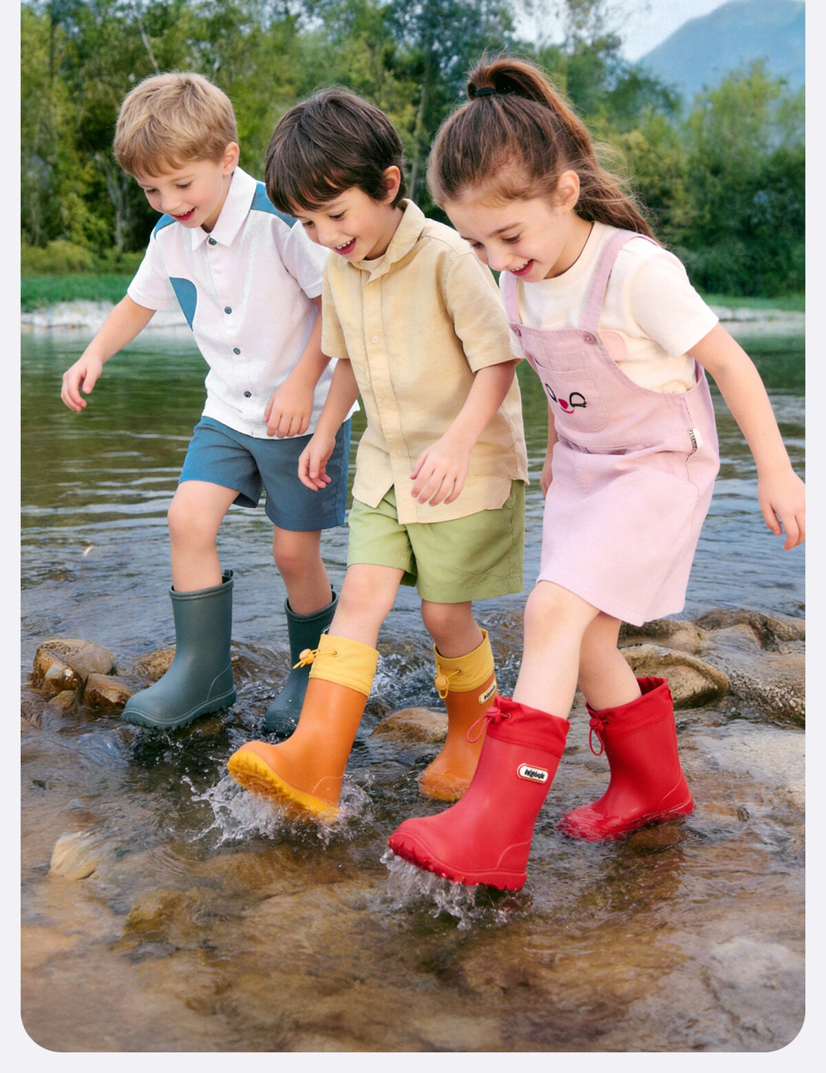 Sweet Sweet Kids Waterproof Non-Slip Rain Boots for Boys and Girls, Lightweight Durable Versatile Water Shoes for Toddlers and Kindergarten Children 30