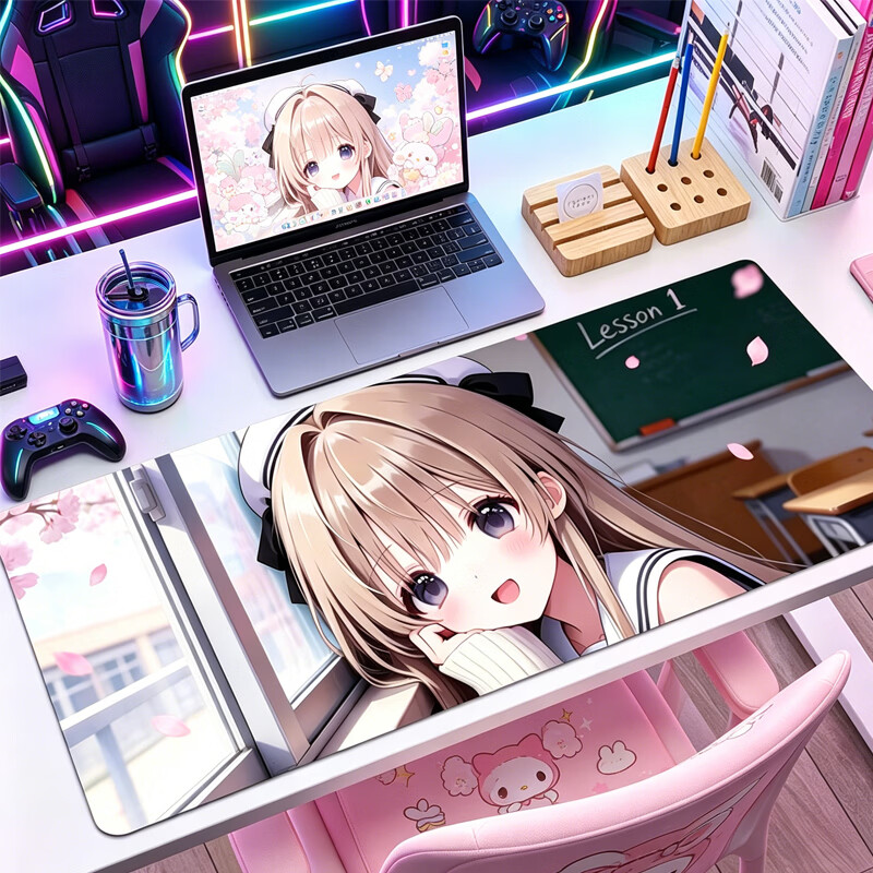 Juyingfeng Large Mouse Pad Cute Healing Clear Cartoon Office Dorm Bedroom Laptop Mouse Keyboard Pad Lock Edge Desk Mat 800x300x2mm Yun Xiaoduo 9