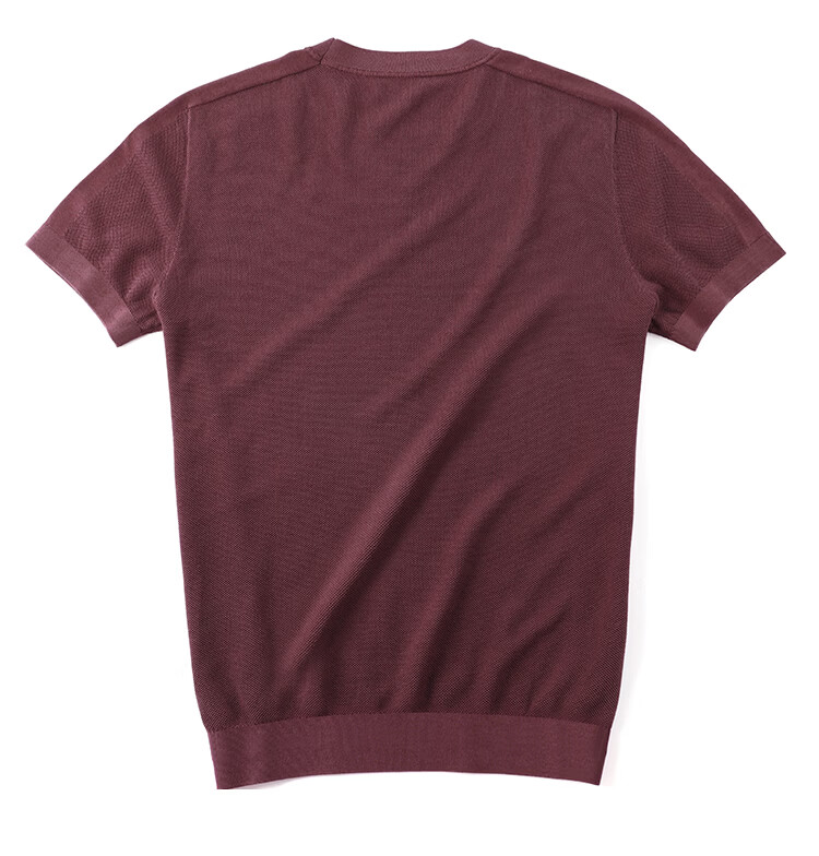 Mr.Bu Celebrity Style Men's Knitted Solid Color Short Sleeve T-Shirt Basic Shirt 20