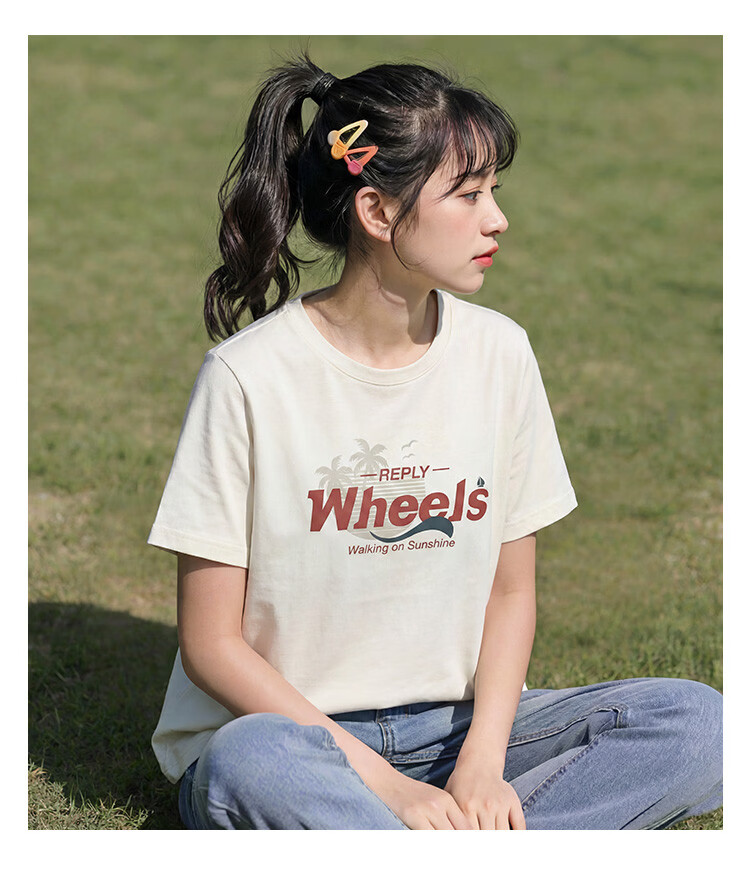 TonLion 2026 Summer New Women's Short Sleeve T-Shirt American Casual Vintage Loose Fit Unique Design Top 5