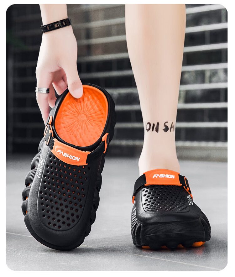 Senma Men’s 2026 New Summer Breathable Slip-On Clogs Non-Slip Odor-Resistant Comfortable Driving and Beach Sandals 12