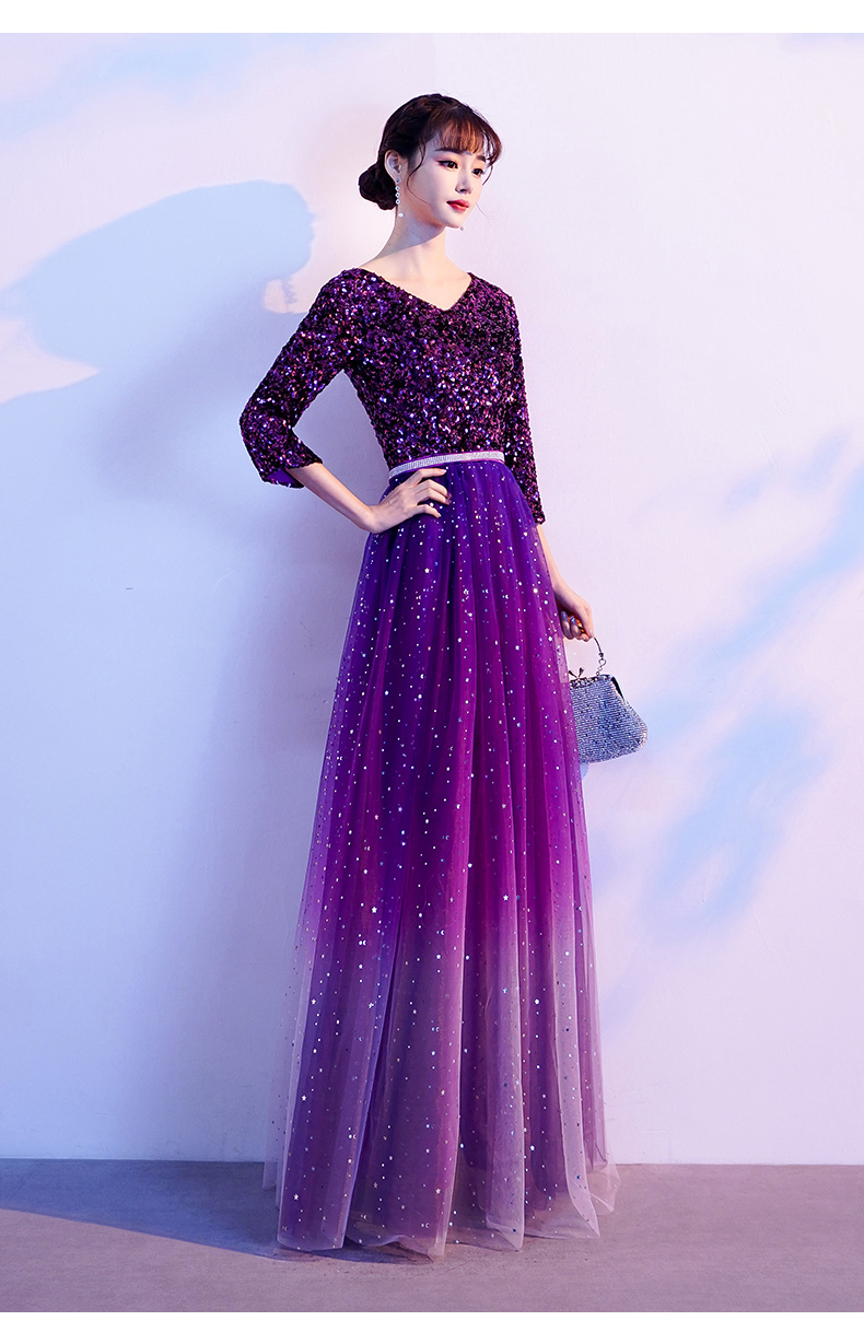 阿亨生日礼服毕业典礼裙法式复古气质伴娘服宴会晚礼服裙女气质主持人