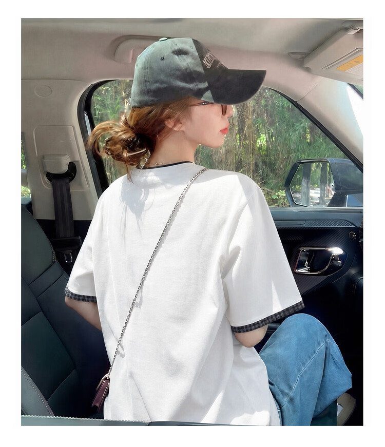 TonLion 2026 Summer New Short Sleeve T-Shirt Unisex Couple Matching Loose Casual Fashion Plaid Design 11