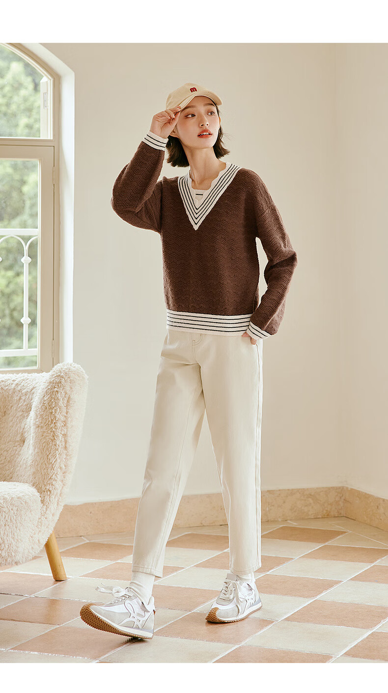 诗凡黎牛仔裤女2022冬新款高腰小个子黑色锥形裤纯棉直筒裤 米白 160