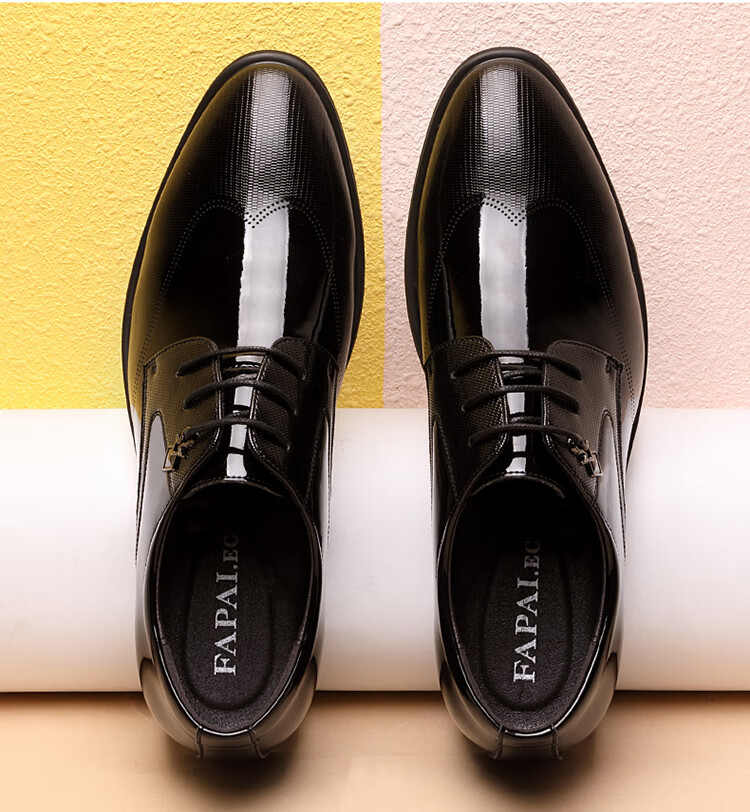 法派(fapai)商务低帮皮鞋男款系带婚鞋男士英伦正装鞋88116 黑色 40