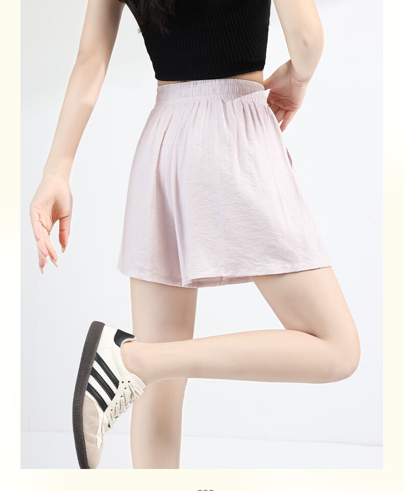 MINISO Women's Linen Shorts Summer 2026 New Popular Five-Point Wide-Leg Pants Skin-Friendly Comfortable Loose Casual Pants 17