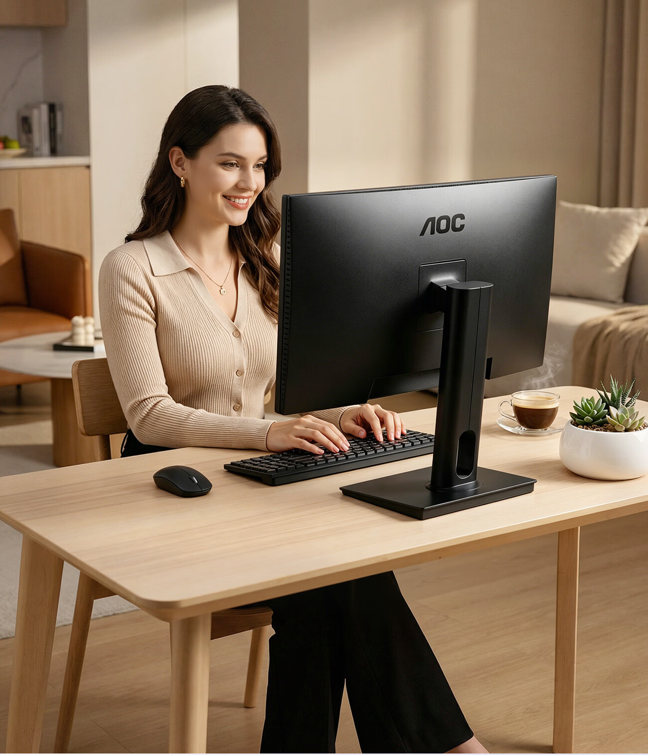 AOC All-in-One PC 23.8-inch HD Commercial Office Home Desktop Computer (N95 + 16GB + 256GB SSD WiFi Bluetooth) Black 19