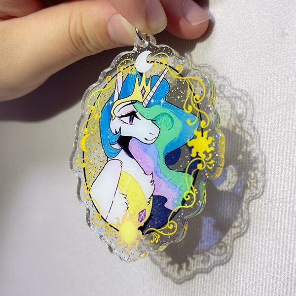 小马宝莉钥匙扣彩虹小马宝莉 同人周边 花框闪粉彩窗钥匙扣暮光闪闪