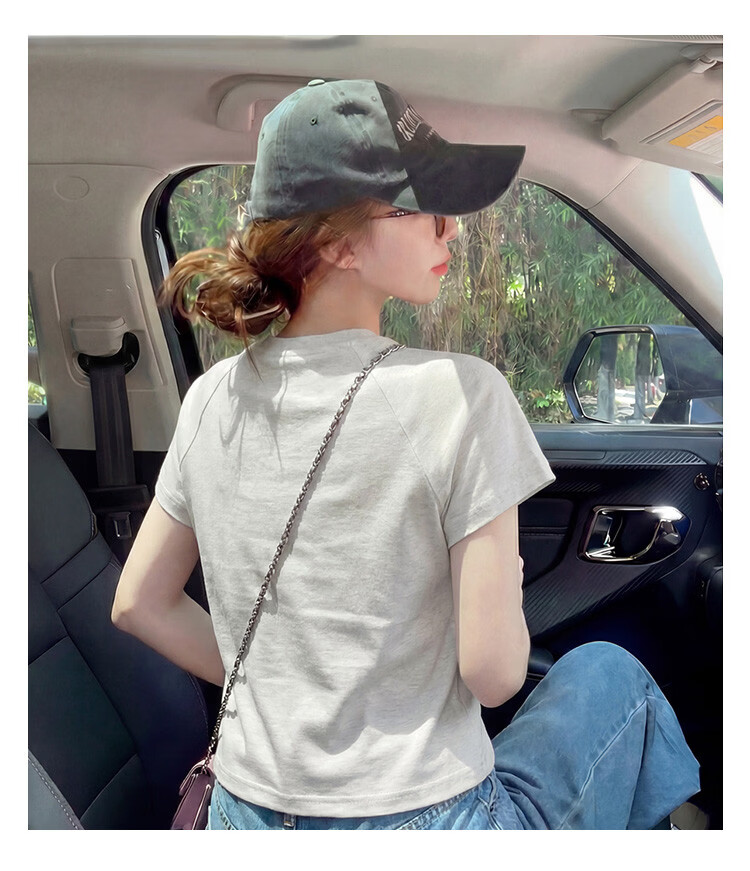 TonLion 2026 Summer New Women's Slim Fit Short Sleeve T-Shirt Fashion Casual High-Grade Versatile Shoulder Top 6