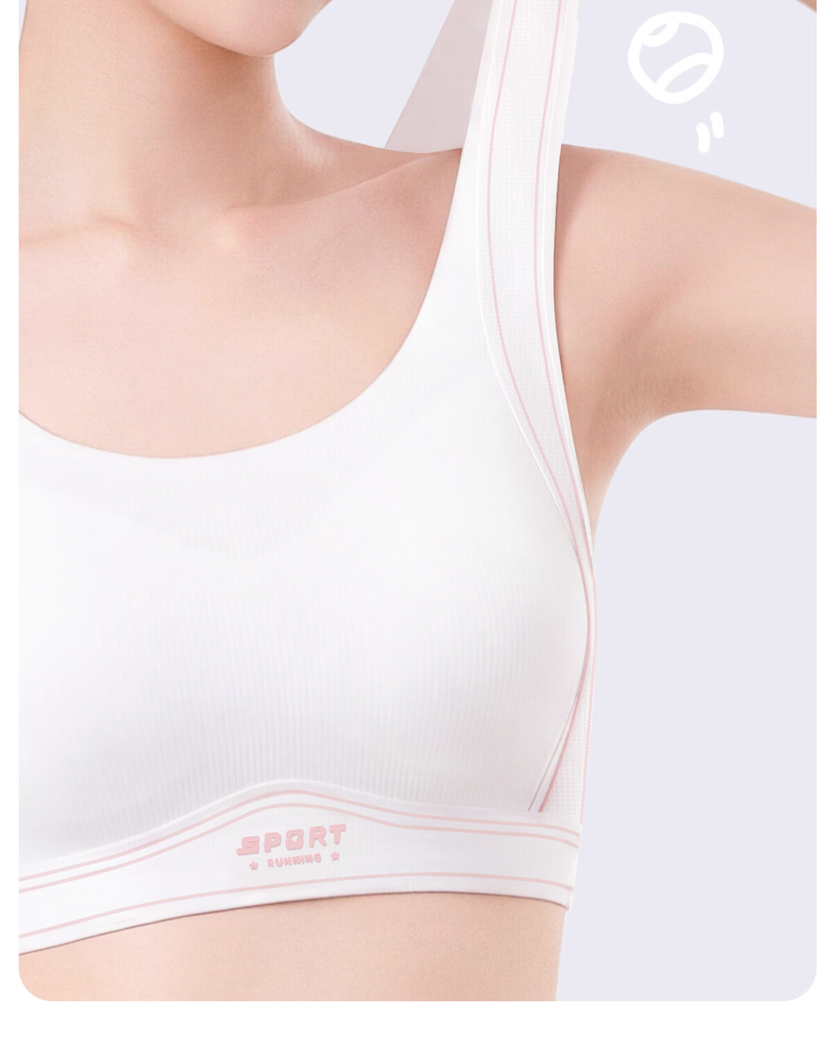 Tingmei Teenage Girls Development Period High School Student Sports Shockproof Bra Fixed Cup Seamless Vest Blue 2XL 10