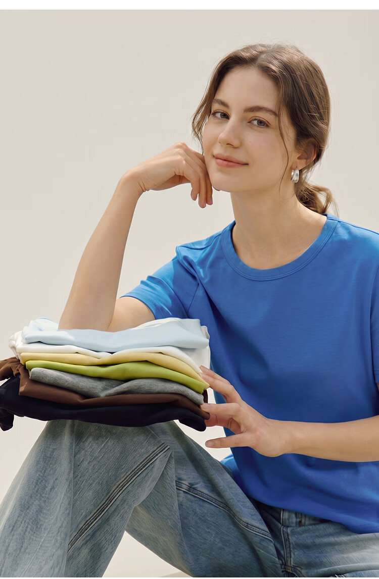 Inman [Runway Same Style] Straight Shoulder Multicolor Basic Short Sleeve T-Shirt Women Summer 2026 Top Black S 43