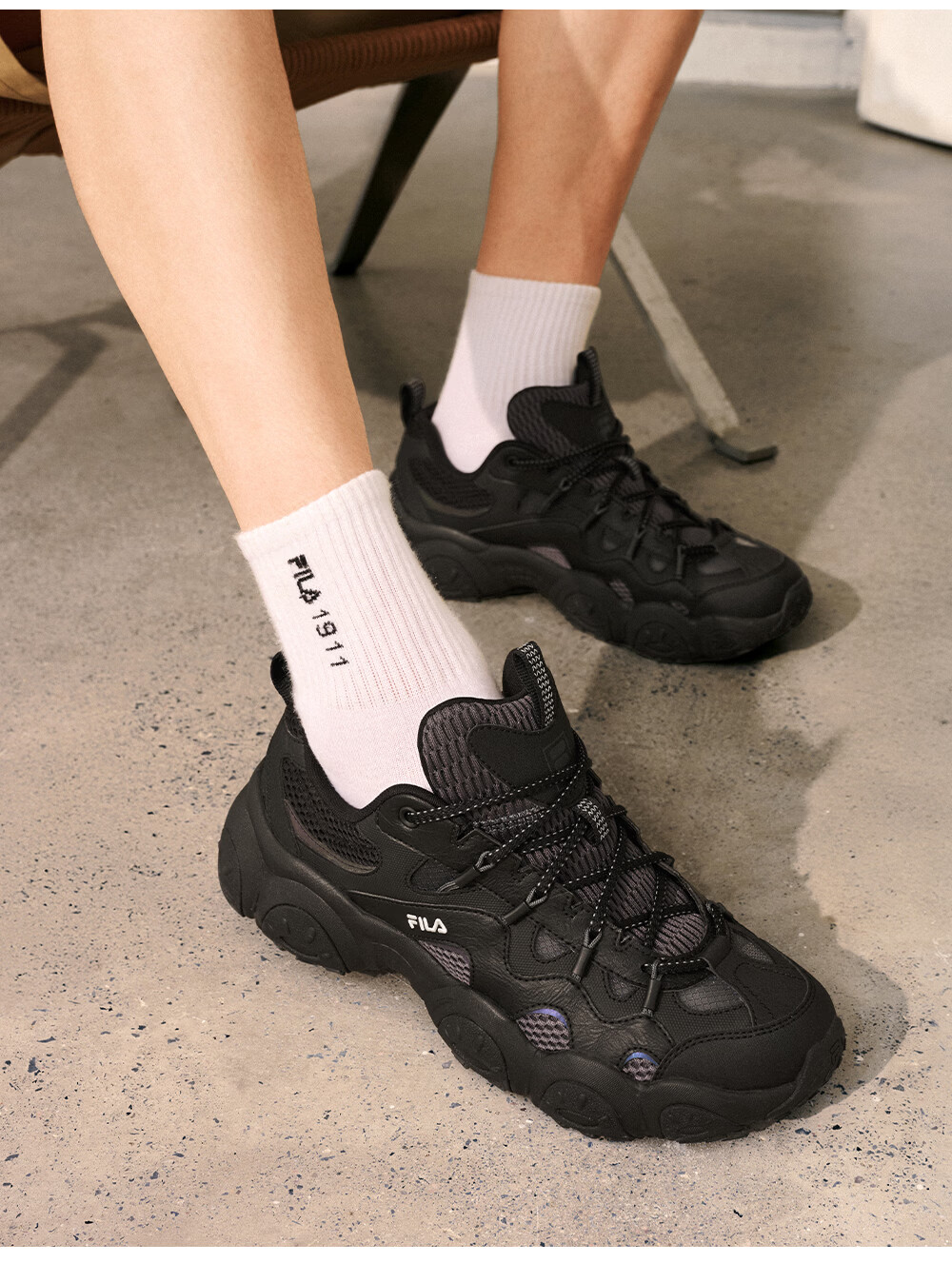 FILA Official Men's FLUID 7 Dad Shoes 2026 Autumn New Cat Claw 7th Generation Casual Sports Shoes 26
