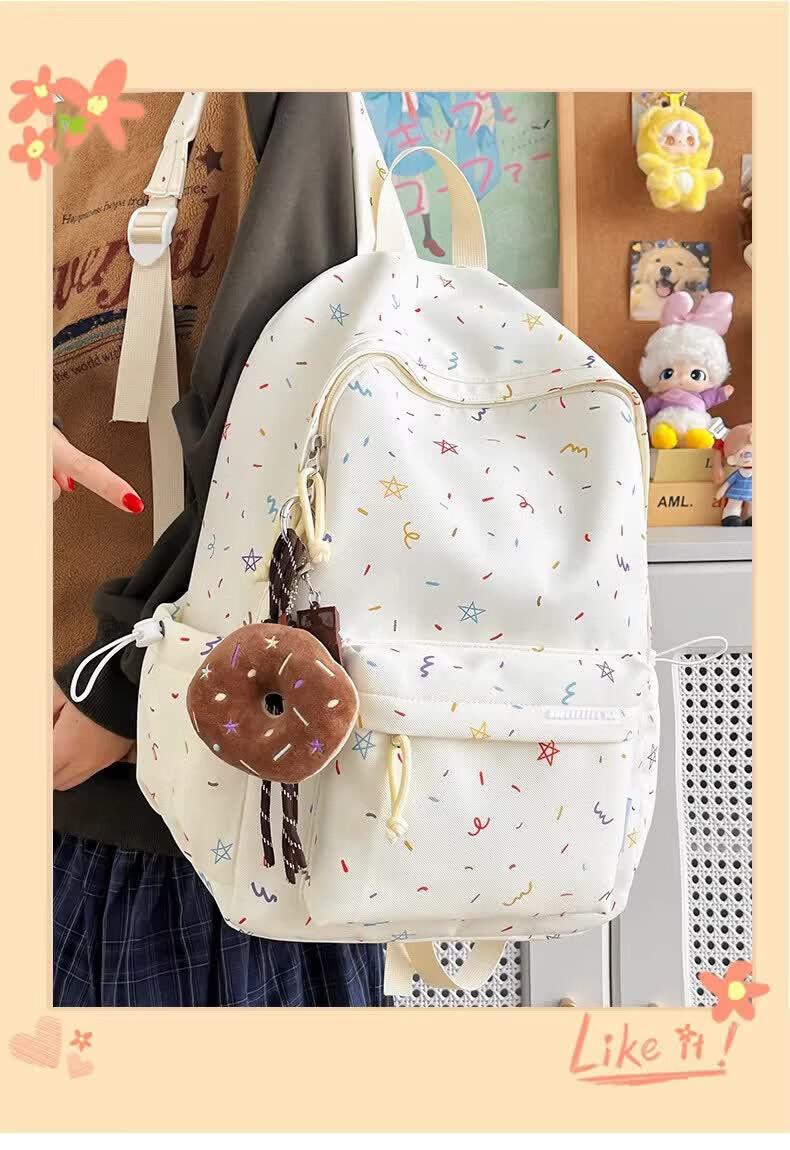 361° Women's Backpack 2026 New High-Value Ins Style Printed Schoolbag Lightweight Travel Shoulder Bag for High School and College Students 2
