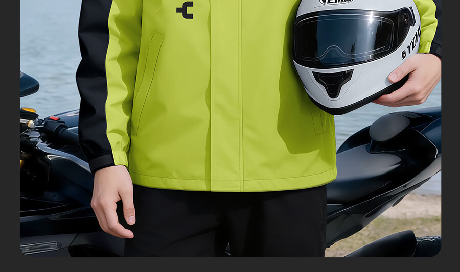 Zhengyu Motorcycle Raincoat and Rain Pants Set for Men, Adult Waterproof Split-Style Delivery Rider Cycling Gear 34