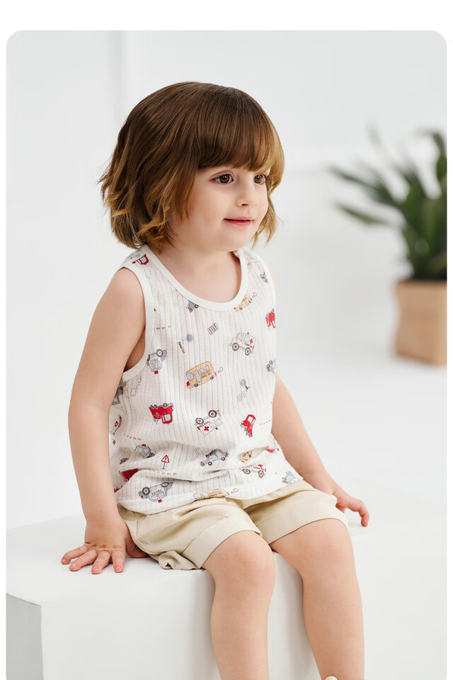TONGTAI Baby Vest Summer Toddler Clothing Kids Casual Top Boys Girls Lightweight Sleeveless Shirt Off-White 73cm 20