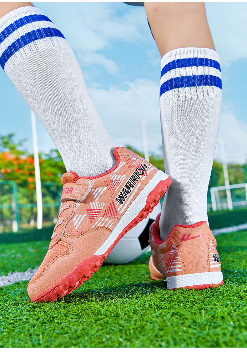 Warrior Children's Soccer Shoes Breathable Mesh TF Turf Training Shoes Unisex Kids 791 Dusty Pink Size 35 (225mm) 32