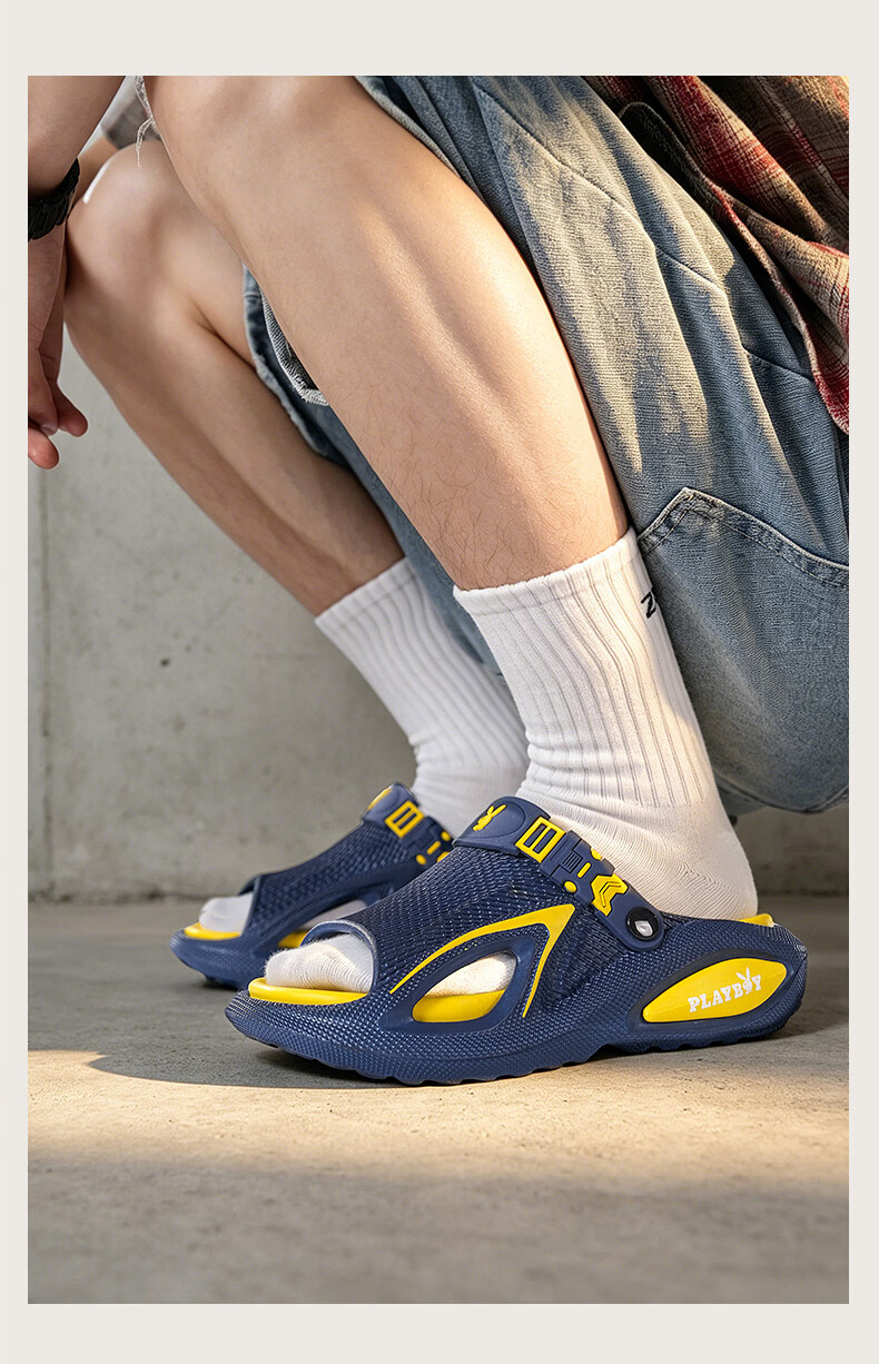 PLAYBOY New Men's Summer Slippers Non-Slip Breathable Thick Sole Beach Casual Popular Sandals 15