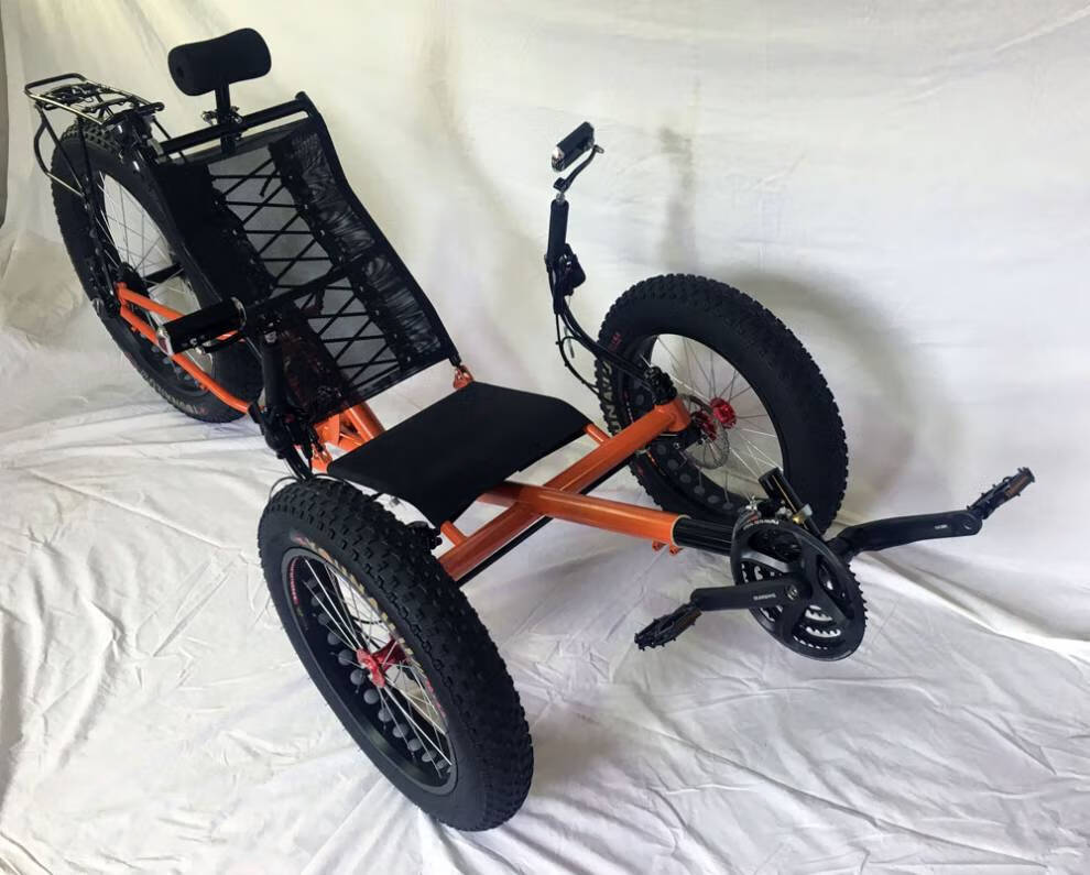 知福堂 躺式自行车 三轮减震折叠粗轮胎雪地沙滩版吴氏躺车 版吴氏躺