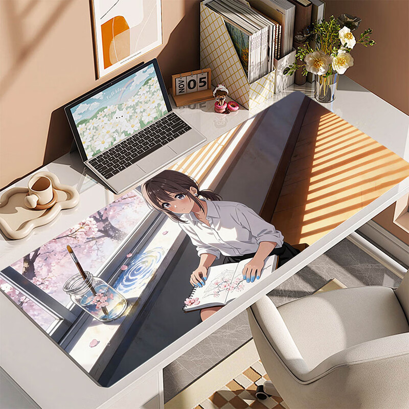 Juyingfeng Large Mouse Pad Cute Healing Clear Cartoon Office Dorm Bedroom Laptop Mouse Keyboard Pad Lock Edge Desk Mat 800x300x2mm Yun Xiaoduo 10
