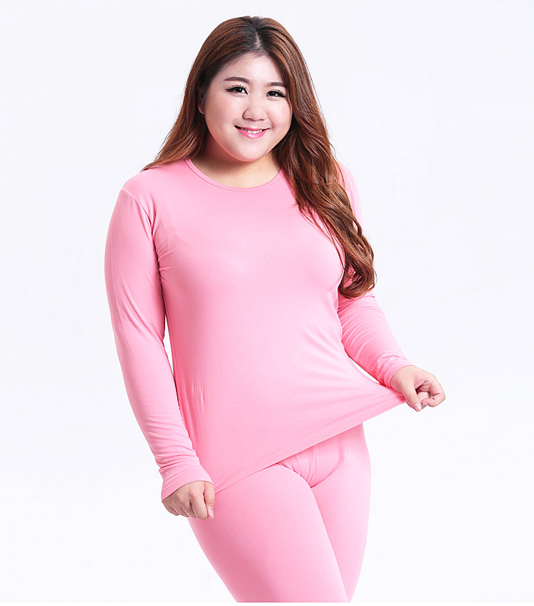 胖mm超大码秋衣秋裤套装女胖子加肥加大5xl薄款保暖内衣200斤3xl 黑色