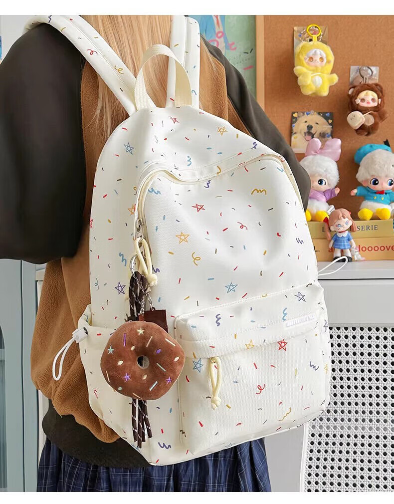 361° Women's Backpack 2026 New High-Value Ins Style Printed Schoolbag Lightweight Travel Shoulder Bag for High School and College Students 17
