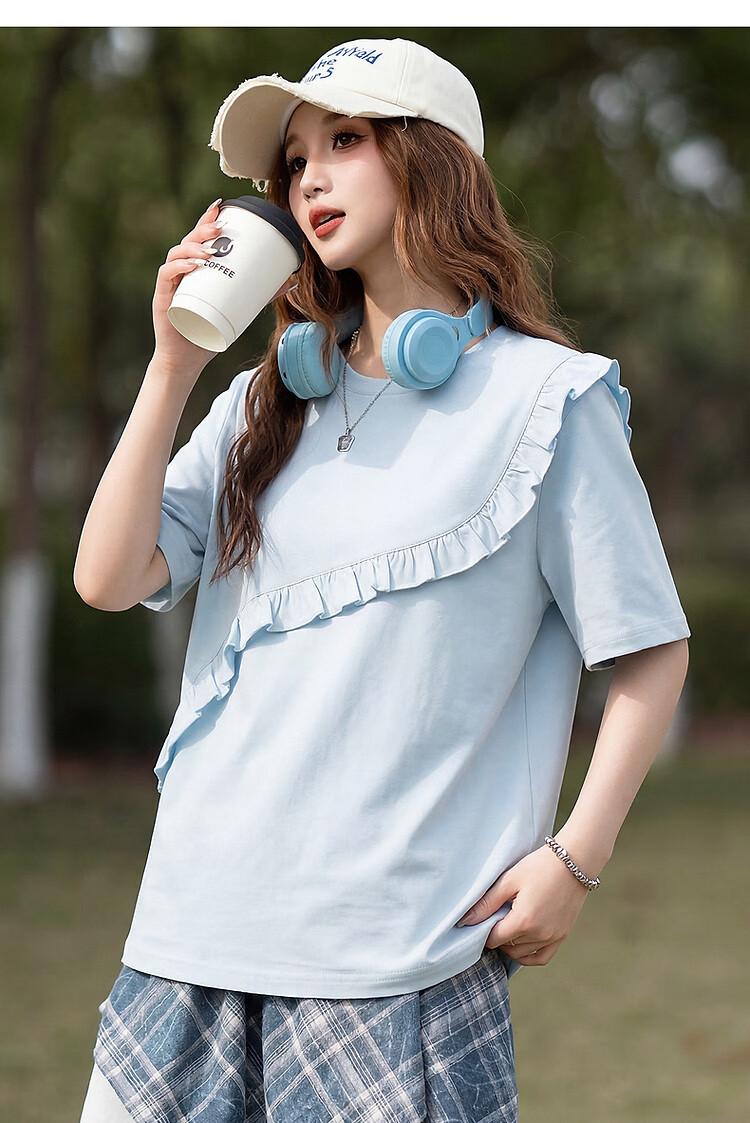 TonLion 2026 Summer New Women's Short Sleeve T-Shirt Loose Unique Chic Stylish Top 19