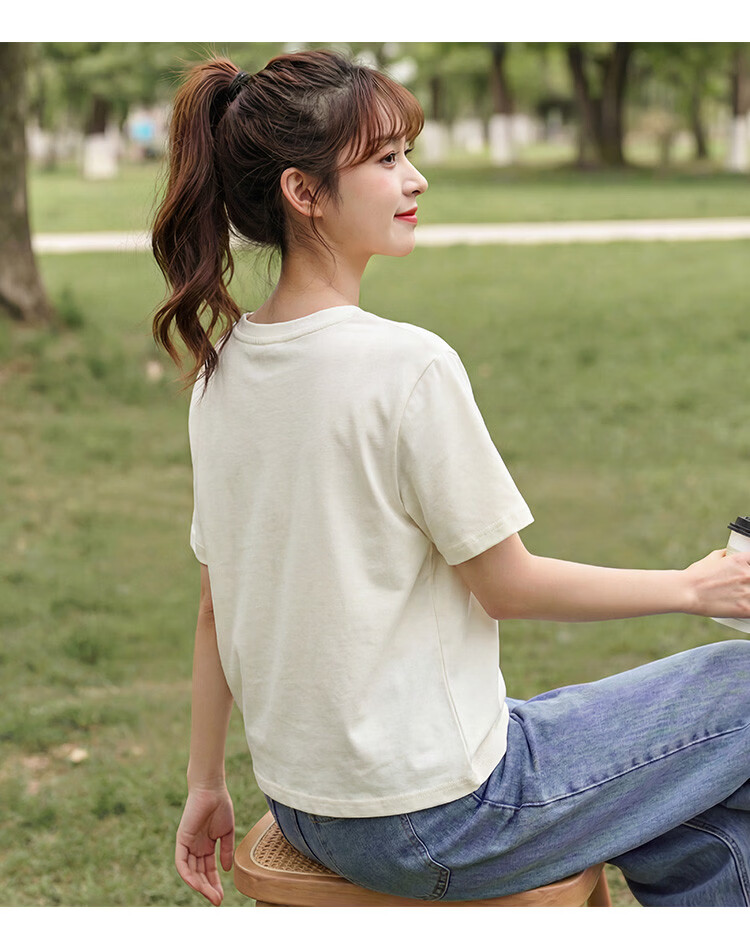 TonLion 2026 Summer New Women's Short Sleeve T-Shirt American Casual Vintage Loose Fit Unique Design Top 7