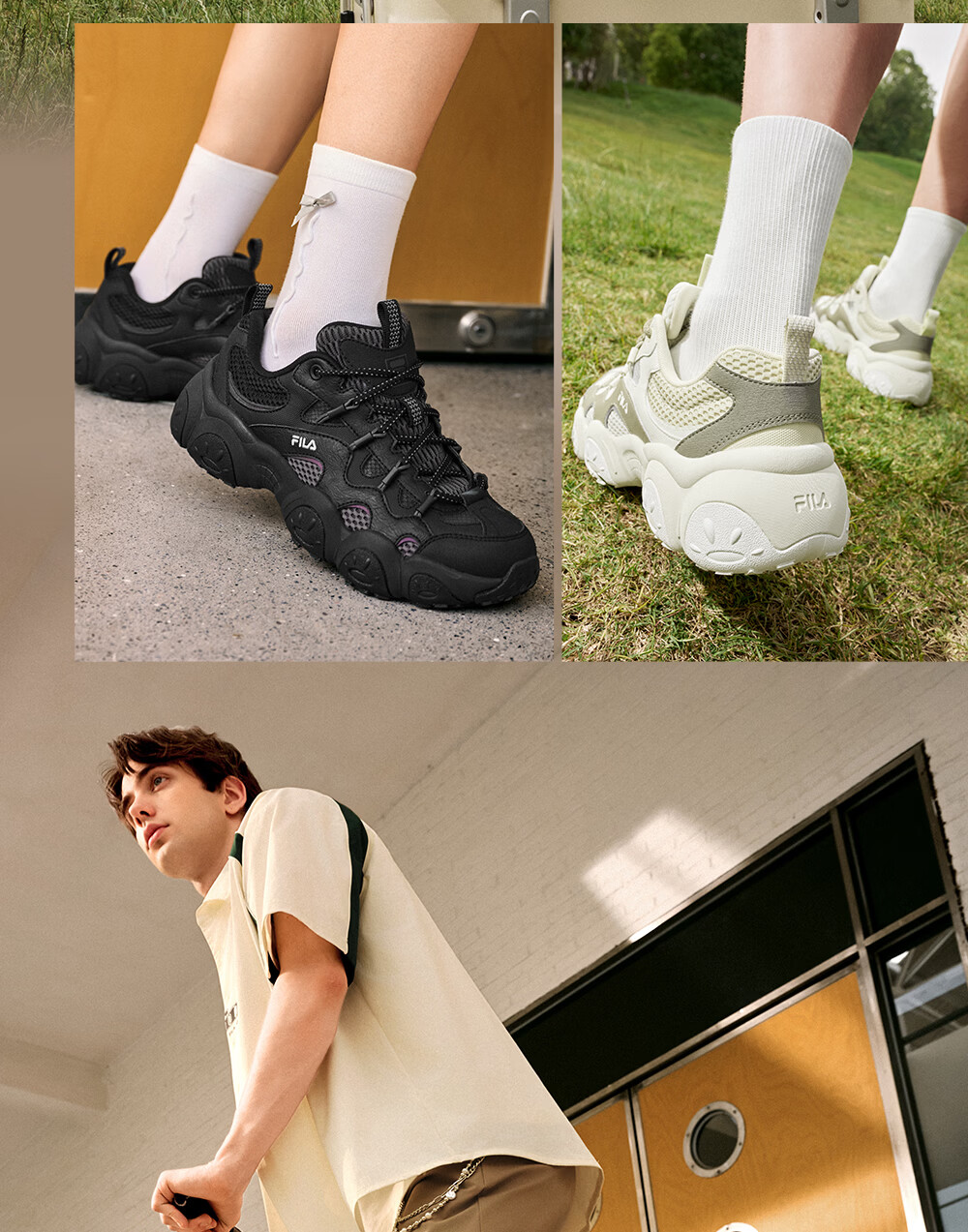 FILA Official Men's FLUID 7 Dad Shoes 2026 Autumn New Cat Claw 7th Generation Casual Sports Shoes 21