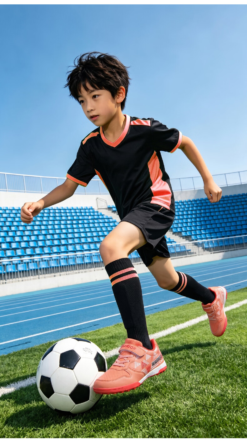 Warrior Children's Soccer Shoes Breathable Mesh TF Turf Training Shoes Unisex Kids 791 Dusty Pink Size 35 (225mm) 28