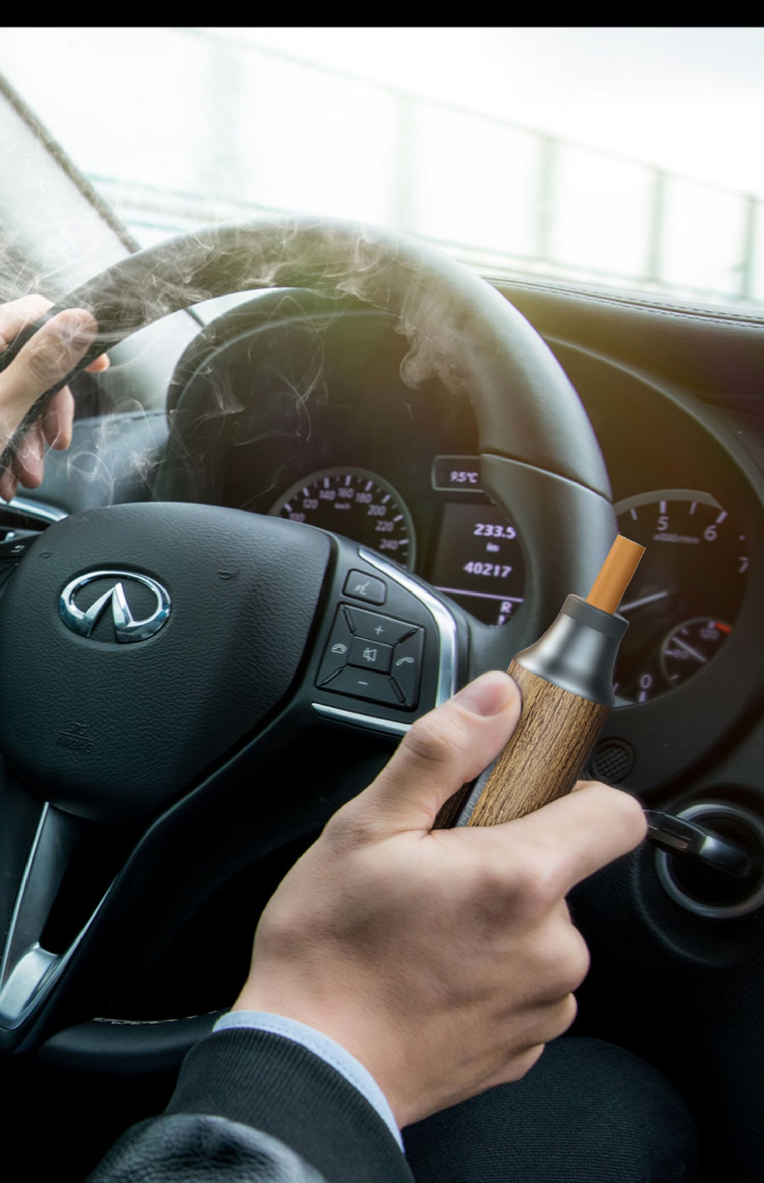 车载不掉烟灰神器吸烟器无烟灰缸抽烟开车抽烟车内车上家用免弹烟