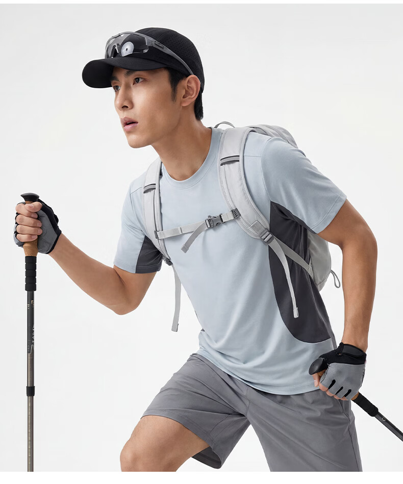 PEAK Outdoor Quick-Dry Sports T-Shirt Men Summer Antibacterial Moisture-Wicking Breathable Ice Silk Cooling 2026 New Short Sleeve Men C 19