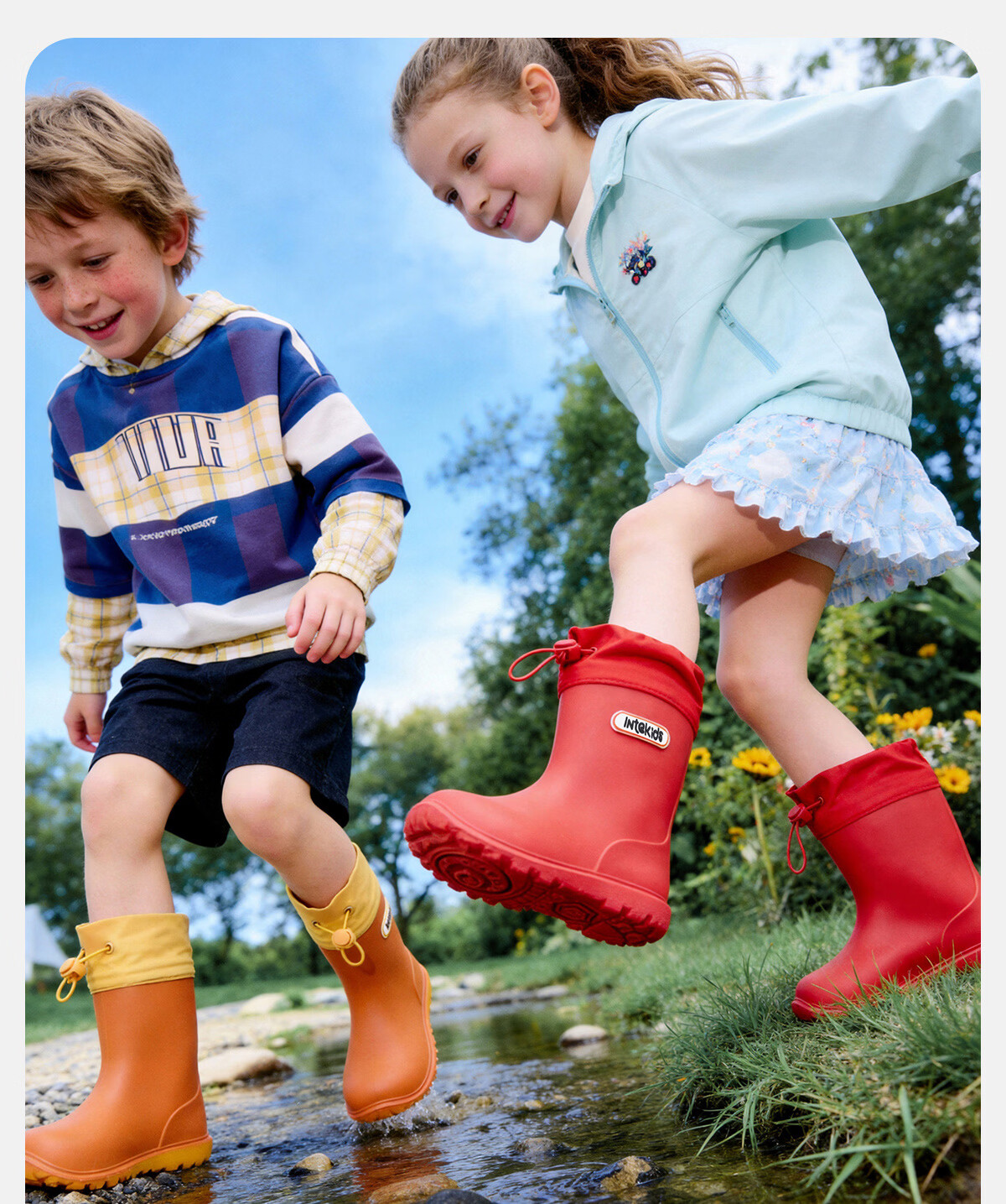 Sweet Sweet Kids Waterproof Non-Slip Rain Boots for Boys and Girls, Lightweight Durable Versatile Water Shoes for Toddlers and Kindergarten Children 13