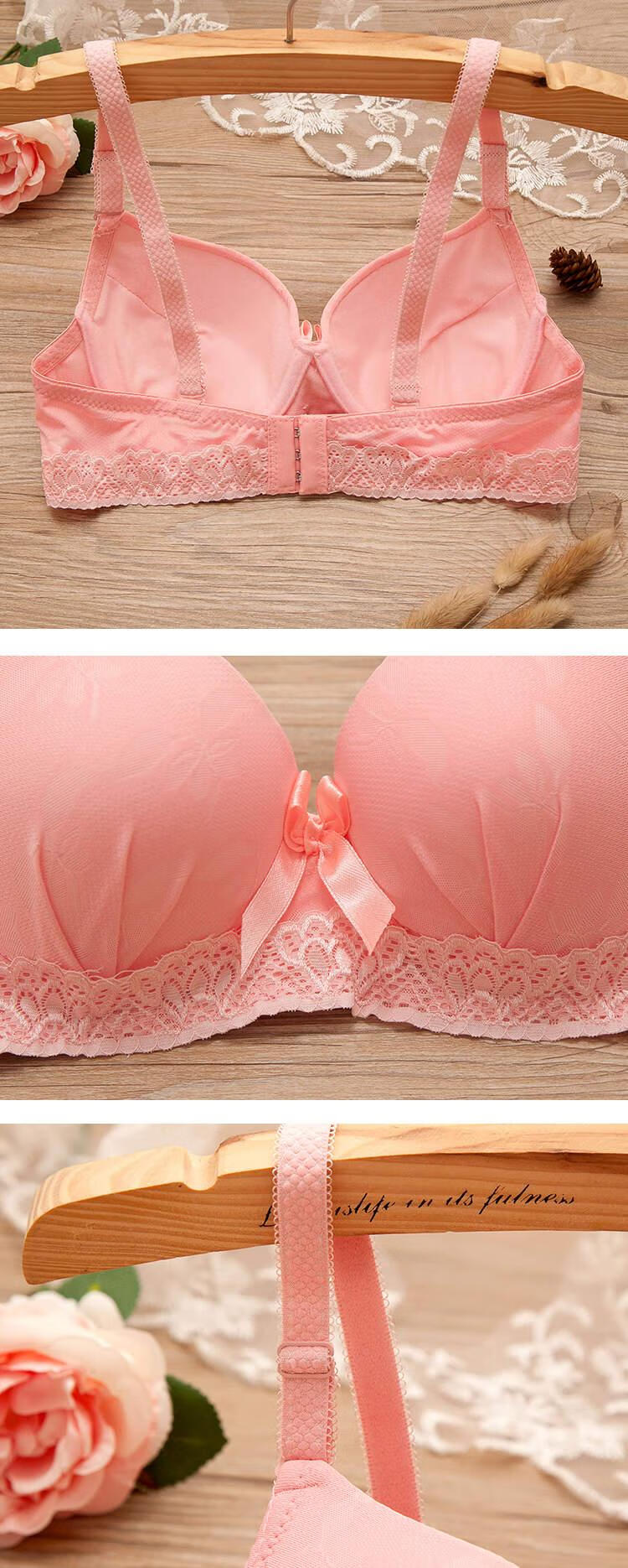 新品日系小清新少女内衣蕾丝聚拢性感高中学生上薄下厚款文胸奶罩