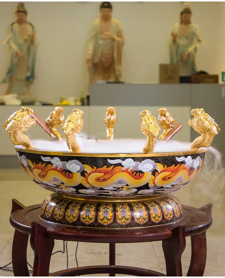 水浴佛盆太子佛浴佛诞辰浴佛用品大号浴佛勺摆件 实木底座【图片 价格