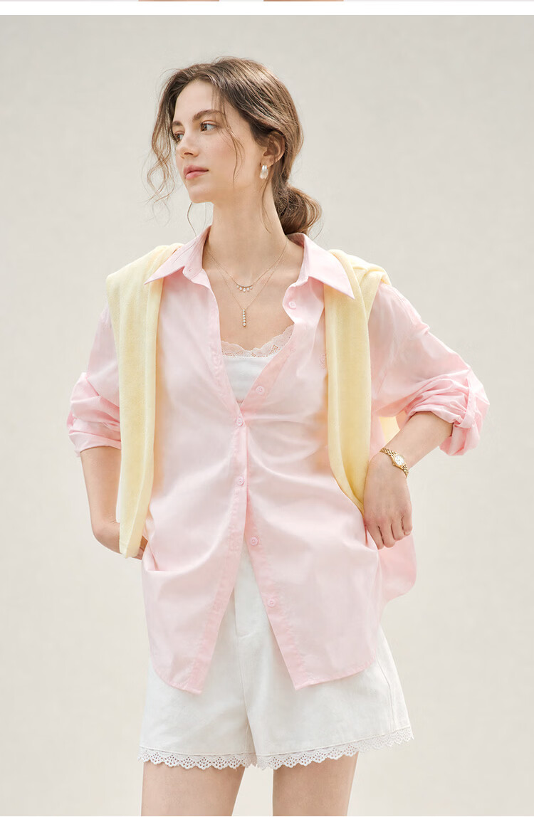 INMAN [Linen Tencel] Mint Short Sleeve Commuter Shirt 2026 Summer Top Glacier Pink - 18627629 M 20