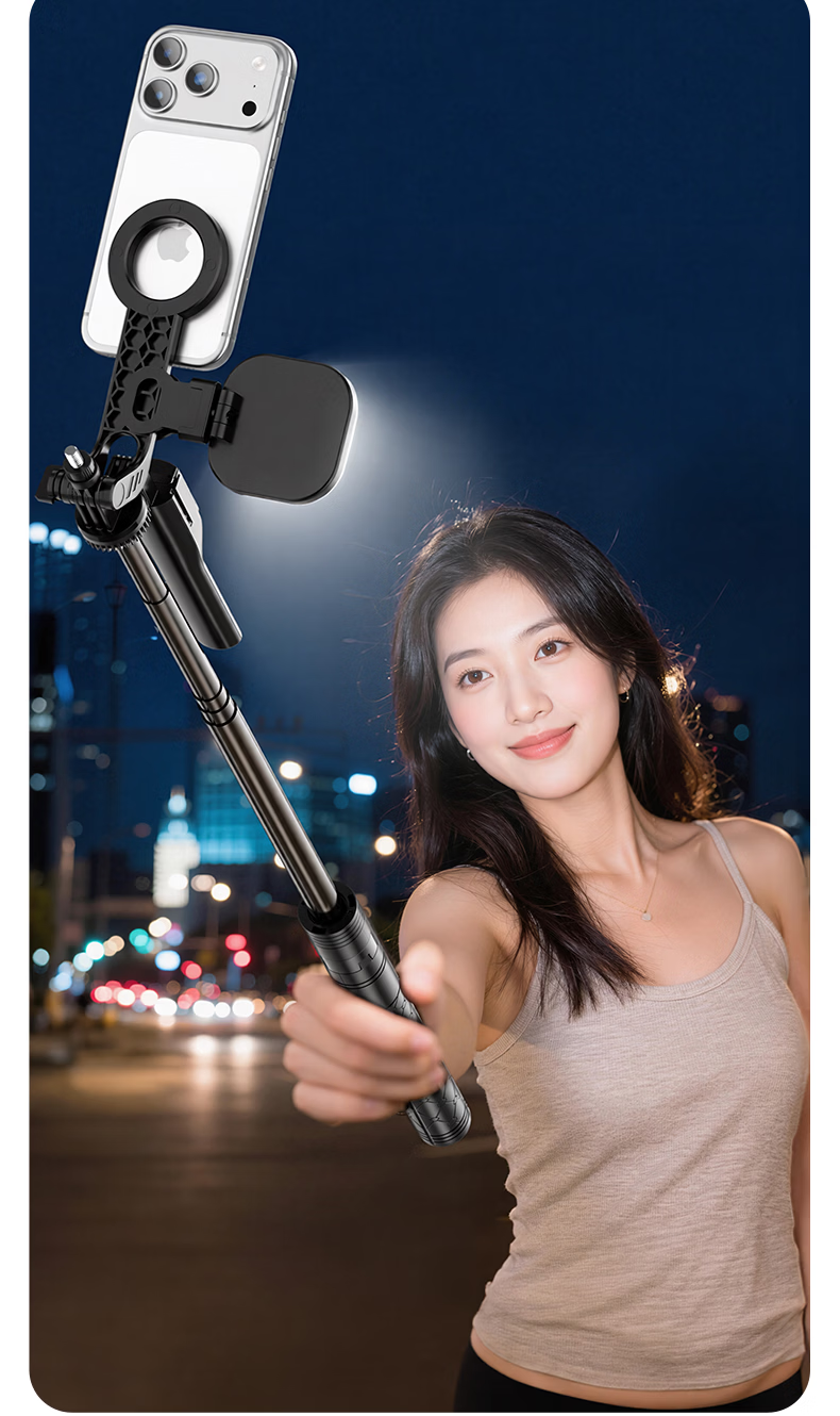 Zhiguozhe 2026 New Edition Diudiu Selfie Stick Magsafe Magnetic Phone Holder Floor Tripod Live Streaming 360° Rotation Anti-Shake Auto Tracking Travel Compact 24