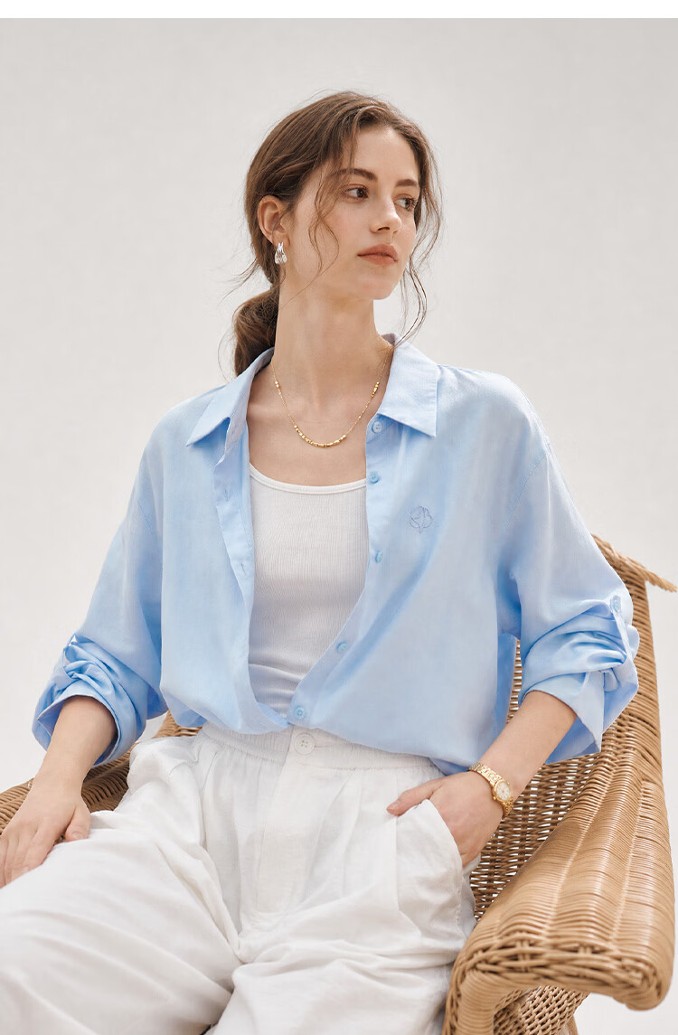 INMAN [Linen Tencel] Mint Short Sleeve Commuter Shirt 2026 Summer Top Glacier Pink - 18627629 M 25