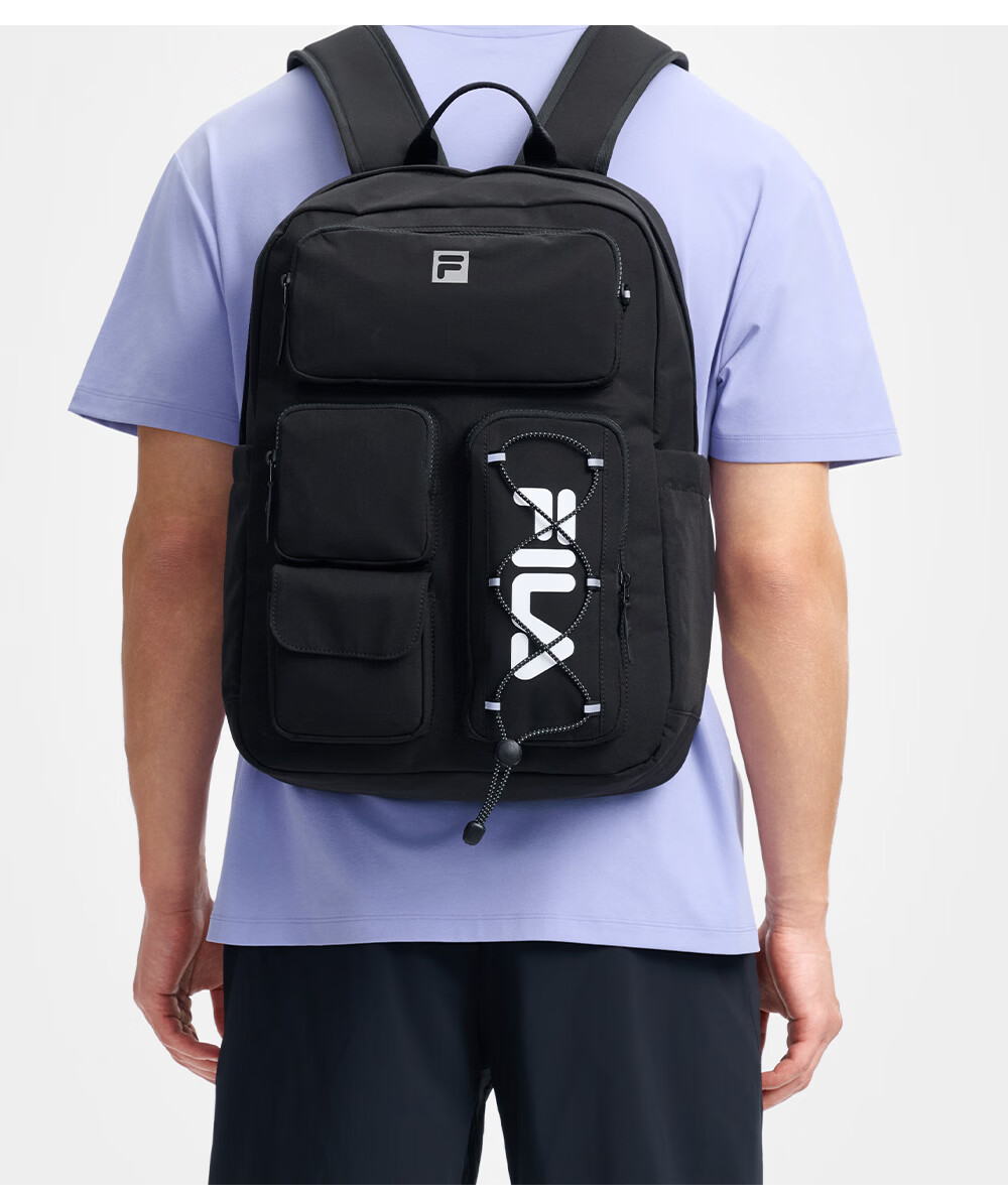 FILA Yi Yangqianxi Men's Multi-Pocket Gym Sports Daily Backpack Laptop School Bag 17