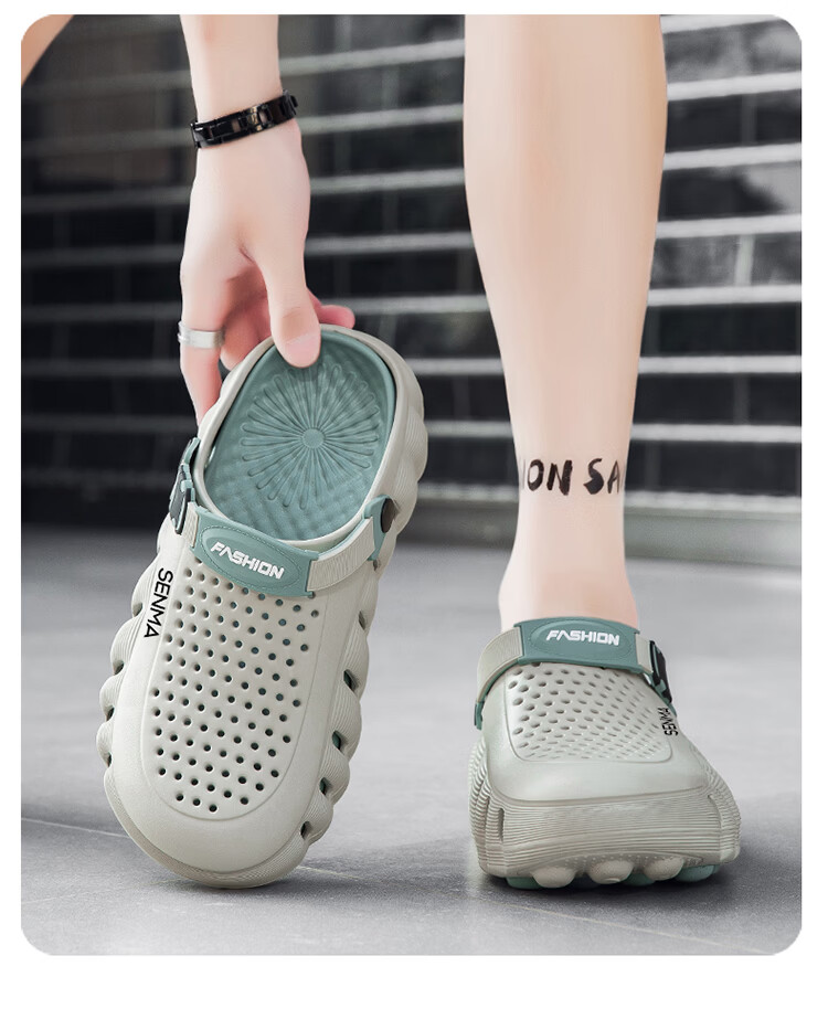 Senma Men’s 2026 New Summer Breathable Slip-On Clogs Non-Slip Odor-Resistant Comfortable Driving and Beach Sandals 16