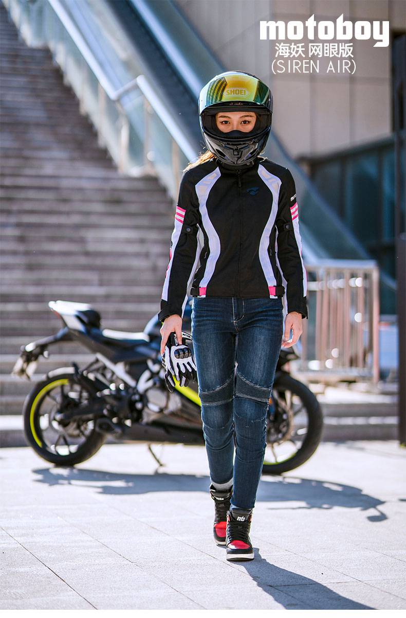 骑行服女紧身 骑行服女士摩托车紧身机车赛车夏季透气骑士防摔防水四