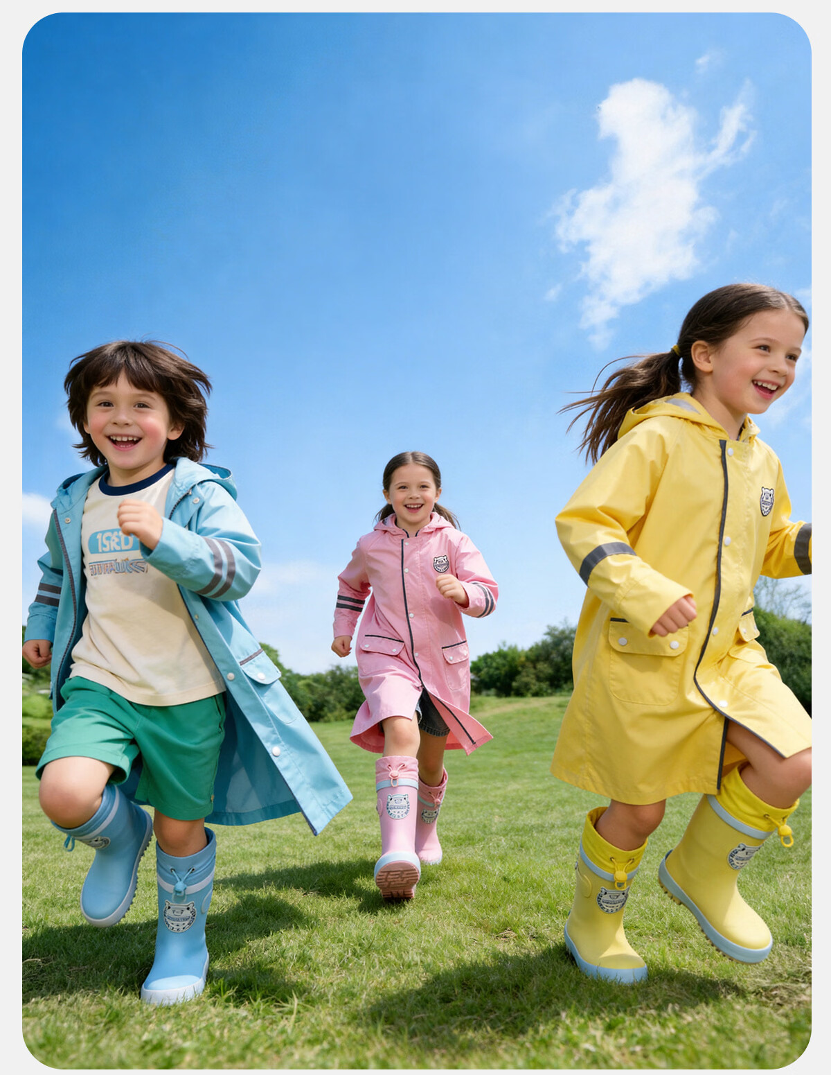 Sweet Baby Kids Rain Boots Boys 7-12 Years Old School Use JD Self-operated Non-slip Durable Rubber Rain Shoes 37