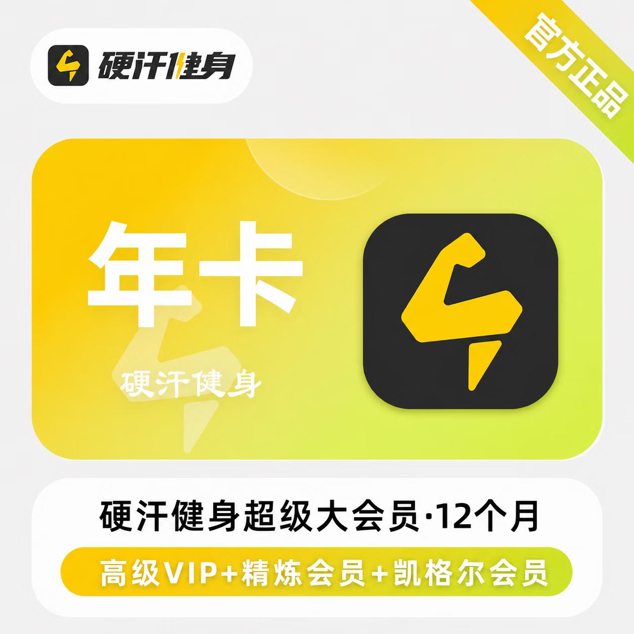 【官方直充】硬汗健身超级大会员12个月-限价158