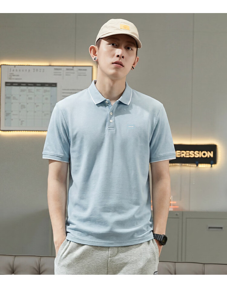 TonLion 2026 Summer New Men's Short Sleeve Polo Shirt Gray Sports Style Versatile Fashion Youth Top 15