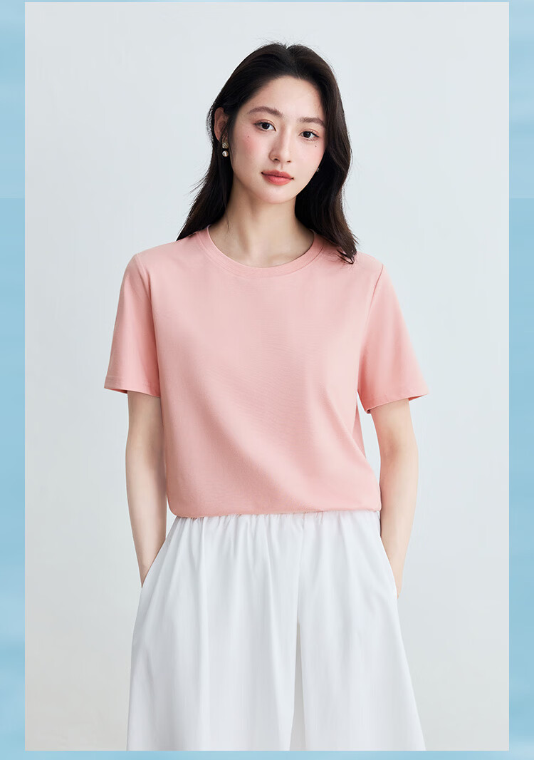 INMAN [Silk Lyocell] Van Gogh Embroidered Shoulder T-Shirt 26 Summer Women's New Air Blue XL 26