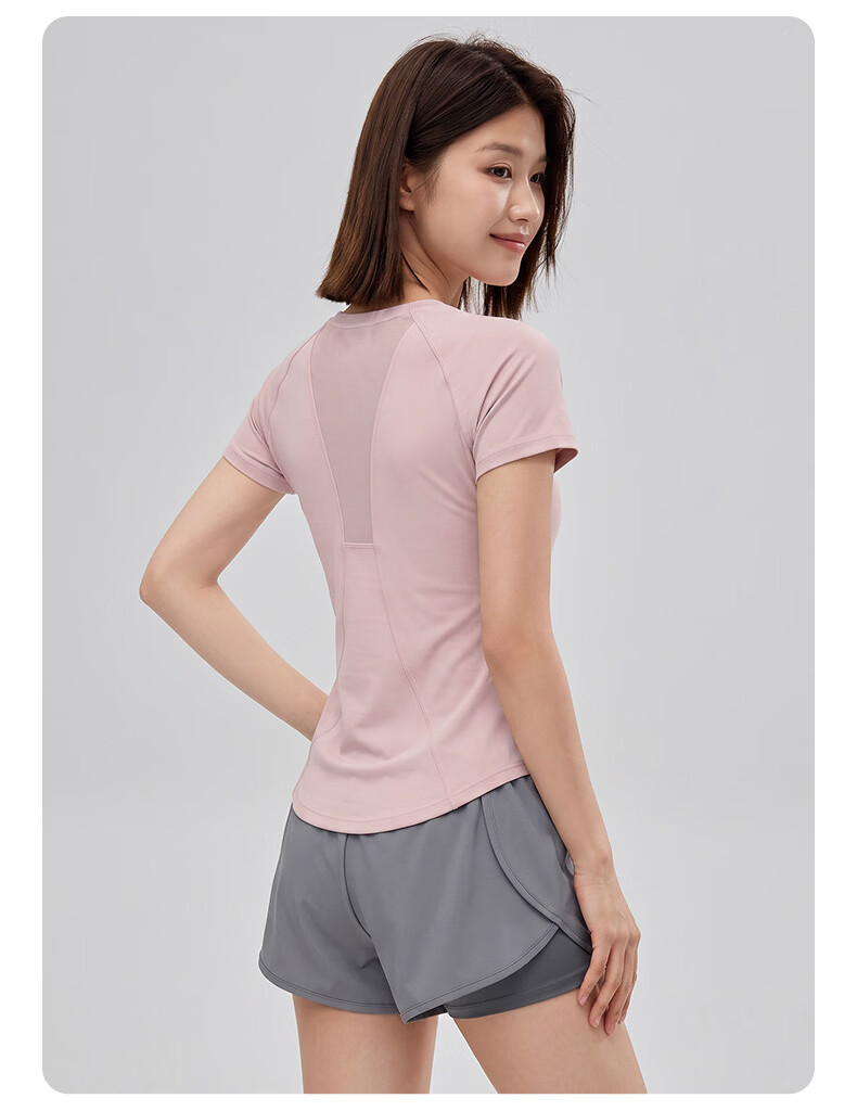 MULINSEN Women's Running Sports Set Yoga Wear Spring Summer Casual Fitness Pilates Short Sleeve Two-Piece Shorts Slim Fit 16