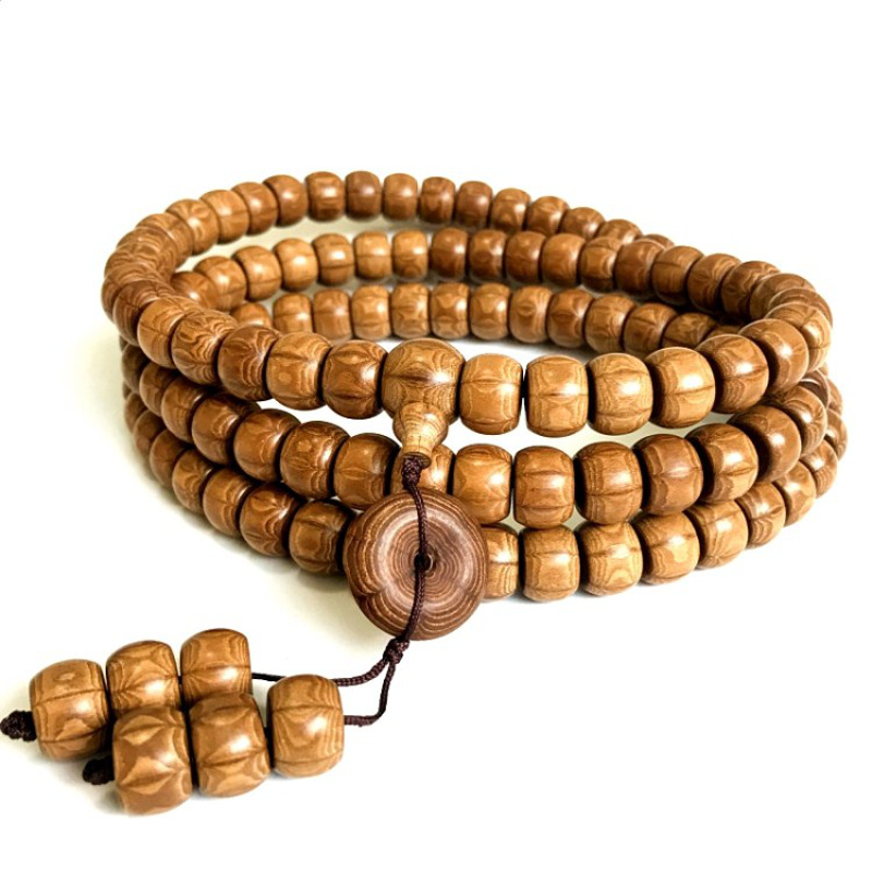 五台山六道木桶珠佛珠 降龙木佛珠念珠108颗 桶珠鼓珠手持手串念珠